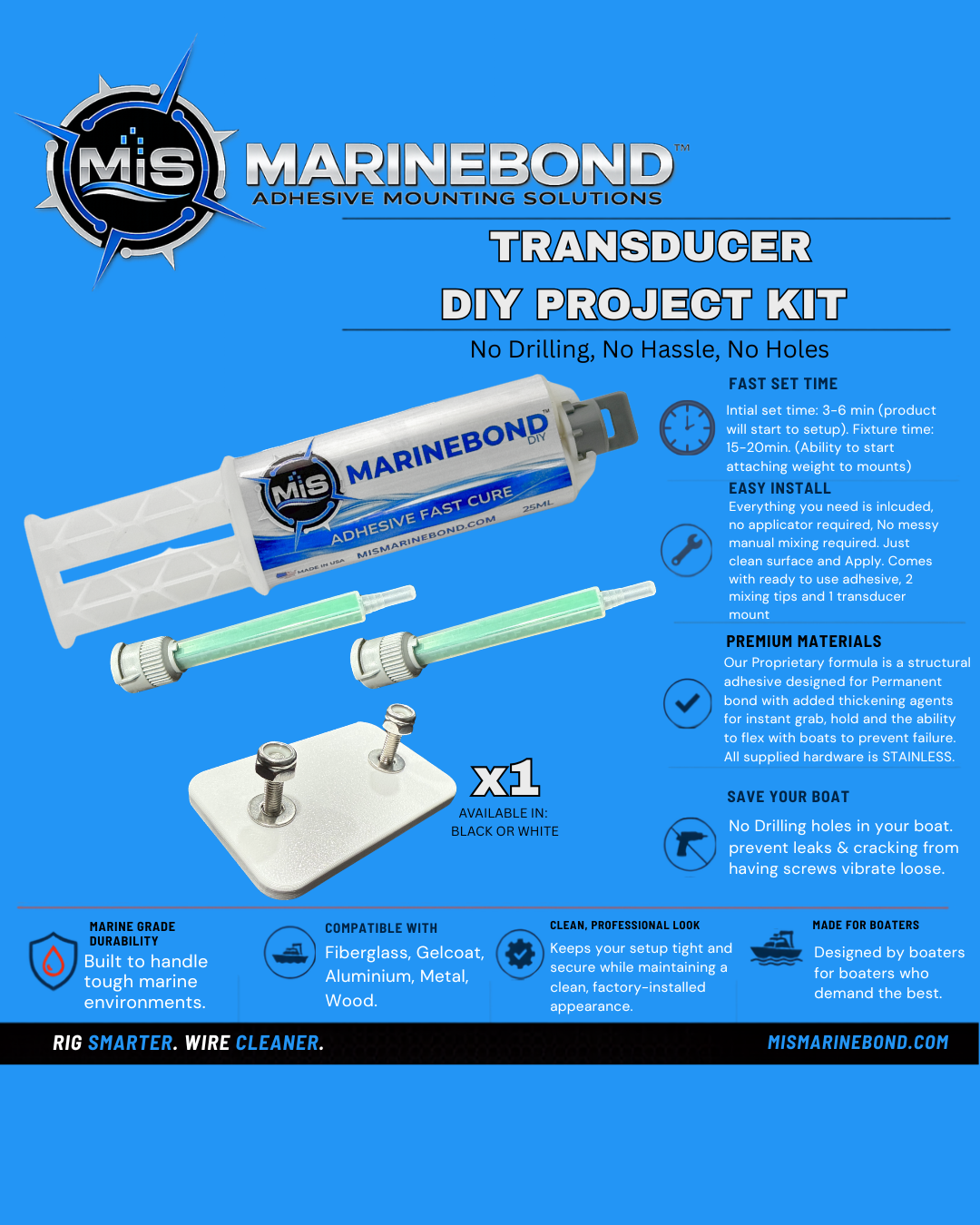 MARINEBOND™ Transducer DIY Single Project Kit (GARMIN-SIMRAD-LOWRANCE)